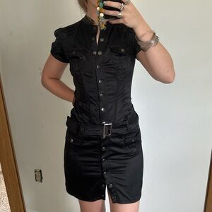 Black Button-Up Women's Dress